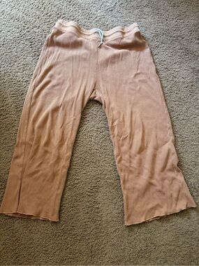 MATE the label thermal wide leg pants beige